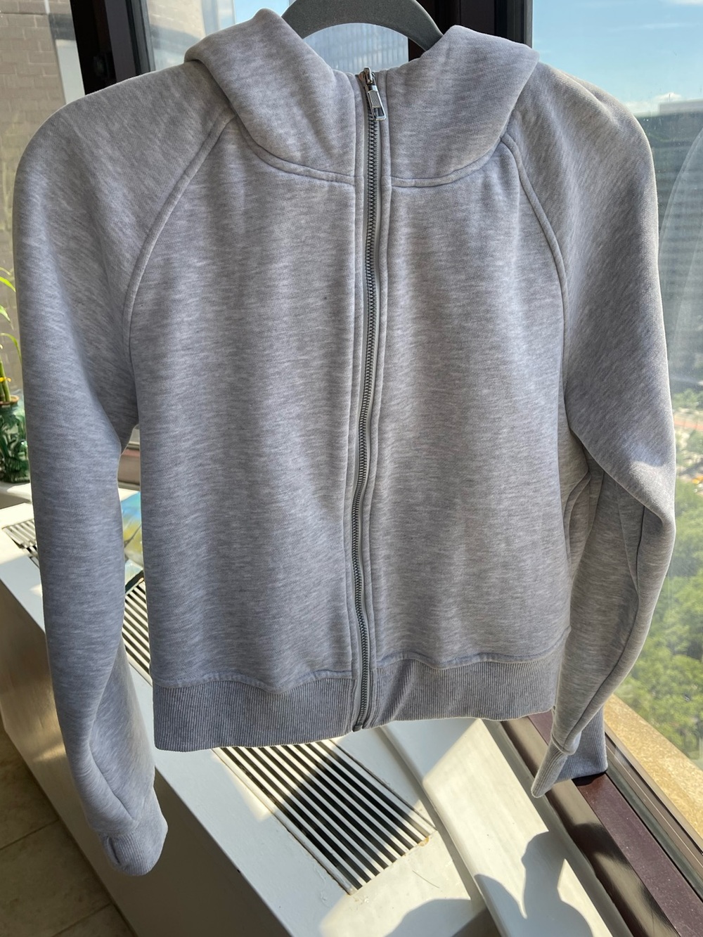Light Gray Women's Zip-Up Hoodie Jacket